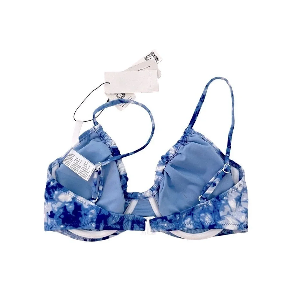 Sanctuary Swim Blue Underwire Bikini Swimsuit Top Sustainable D